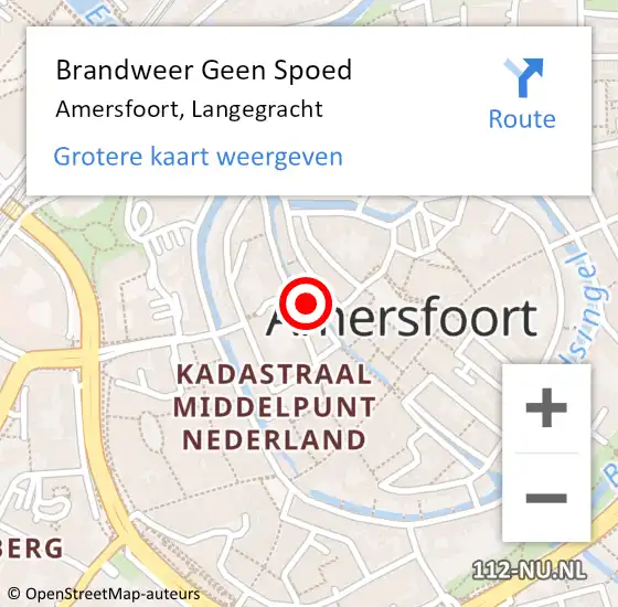 Locatie op kaart van de 112 melding: Brandweer Geen Spoed Naar Amersfoort, Langegracht op 22 september 2019 03:51