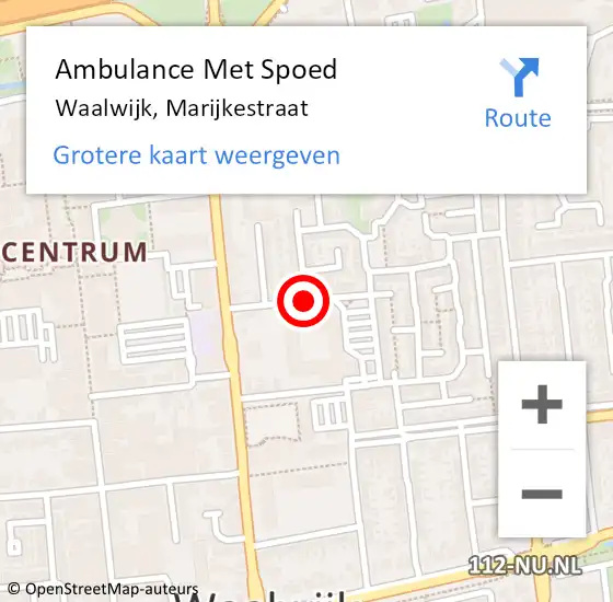 Locatie op kaart van de 112 melding: Ambulance Met Spoed Naar Waalwijk, Marijkestraat op 22 september 2019 08:12