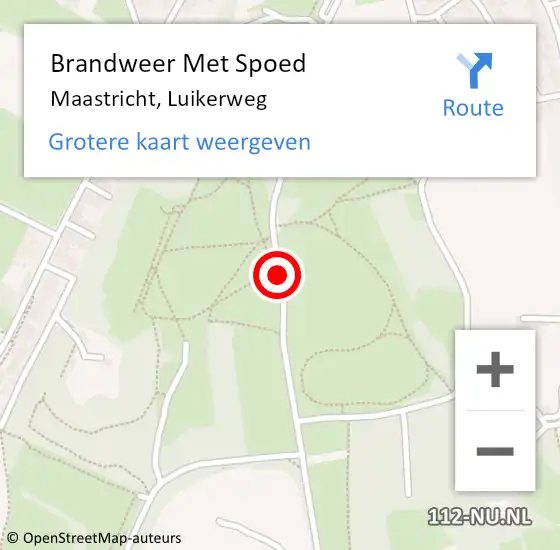Locatie op kaart van de 112 melding: Brandweer Met Spoed Naar Maastricht, Luikerweg op 22 september 2019 08:46