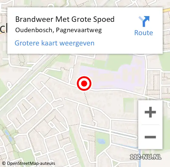 Locatie op kaart van de 112 melding: Brandweer Met Grote Spoed Naar Oudenbosch, Pagnevaartweg op 14 april 2014 15:00