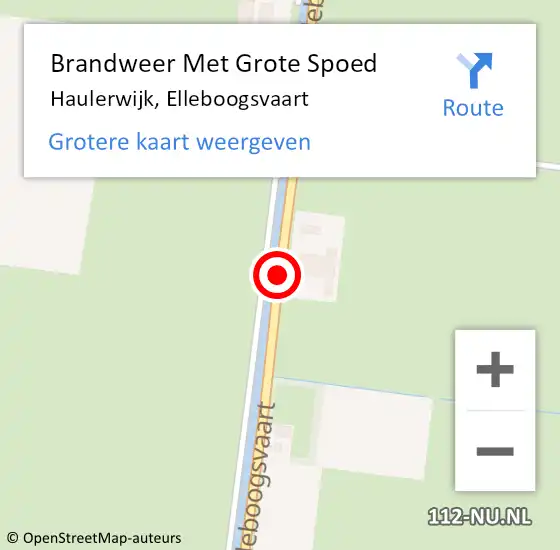 Locatie op kaart van de 112 melding: Brandweer Met Grote Spoed Naar Haulerwijk, Elleboogsvaart op 22 september 2019 09:09