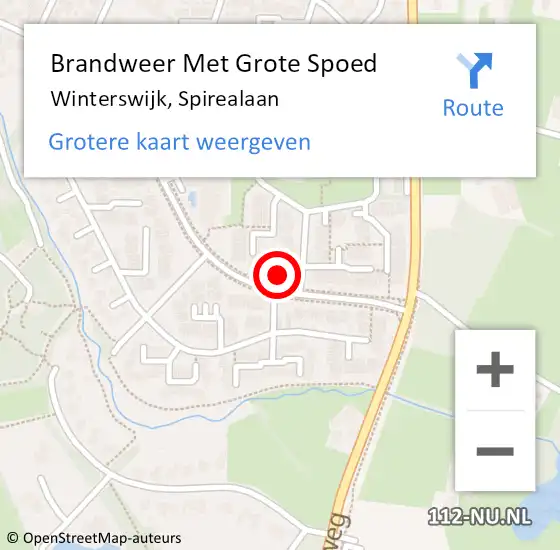 Locatie op kaart van de 112 melding: Brandweer Met Grote Spoed Naar Winterswijk, Spirealaan op 14 april 2014 15:02