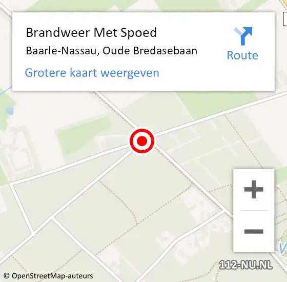 Locatie op kaart van de 112 melding: Brandweer Met Spoed Naar Baarle-Nassau, Oude Bredasebaan op 22 september 2019 10:45