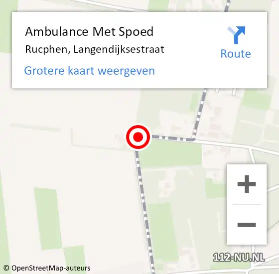 Locatie op kaart van de 112 melding: Ambulance Met Spoed Naar Rucphen, Langendijksestraat op 22 september 2019 10:55