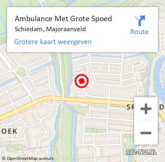 Locatie op kaart van de 112 melding: Ambulance Met Grote Spoed Naar Schiedam, Majoraanveld op 22 september 2019 11:00