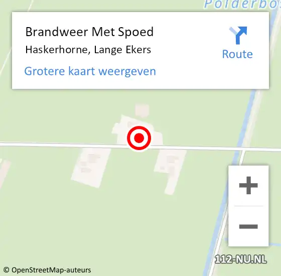 Locatie op kaart van de 112 melding: Brandweer Met Spoed Naar Haskerhorne, Lange Ekers op 14 april 2014 15:12