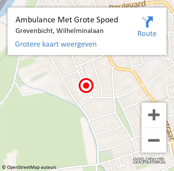 Locatie op kaart van de 112 melding: Ambulance Met Grote Spoed Naar Grevenbicht, Wilhelminalaan op 22 september 2019 11:44