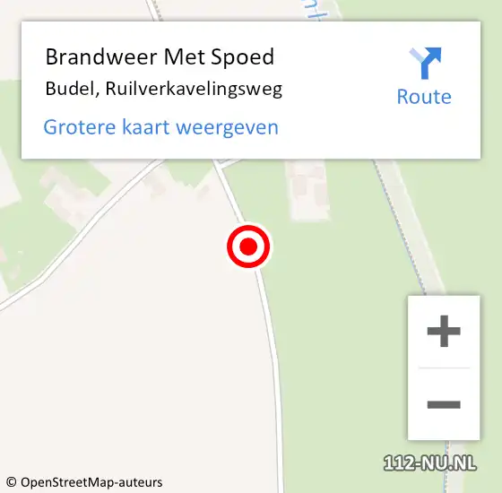 Locatie op kaart van de 112 melding: Brandweer Met Spoed Naar Budel, Ruilverkavelingsweg op 22 september 2019 13:51