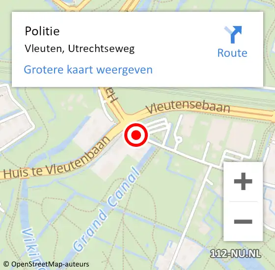 Locatie op kaart van de 112 melding: Politie Vleuten, Utrechtseweg op 22 september 2019 15:43