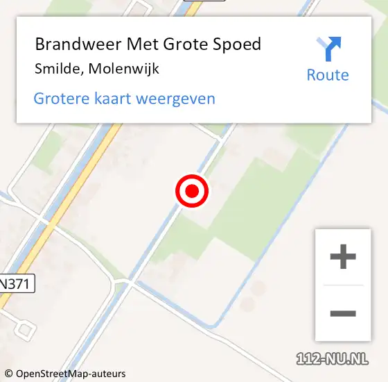 Locatie op kaart van de 112 melding: Brandweer Met Grote Spoed Naar Smilde, Molenwijk op 22 september 2019 16:22