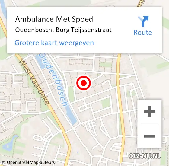 Locatie op kaart van de 112 melding: Ambulance Met Spoed Naar Oudenbosch, Burg Teijssenstraat op 22 september 2019 17:06