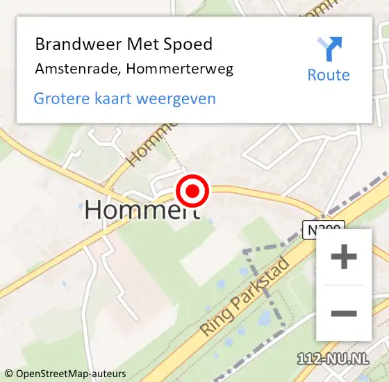 Locatie op kaart van de 112 melding: Brandweer Met Spoed Naar Amstenrade, Hommerterweg op 22 september 2019 17:50