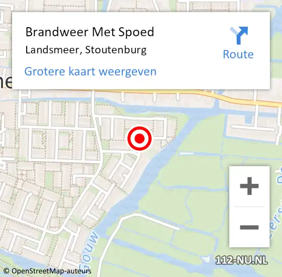 Locatie op kaart van de 112 melding: Brandweer Met Spoed Naar Landsmeer, Stoutenburg op 22 september 2019 18:21