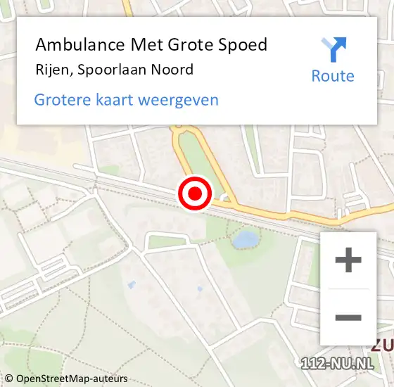 Locatie op kaart van de 112 melding: Ambulance Met Grote Spoed Naar Rijen, Spoorlaan Noord op 22 september 2019 18:29