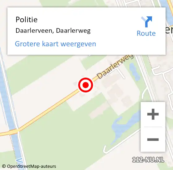 Locatie op kaart van de 112 melding: Politie Daarlerveen, Daarlerweg op 22 september 2019 20:10