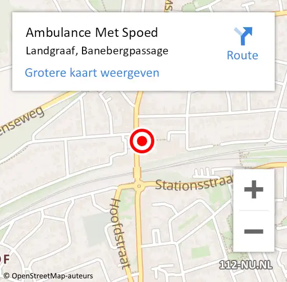 Locatie op kaart van de 112 melding: Ambulance Met Spoed Naar Landgraaf, Banebergpassage op 22 september 2019 20:57