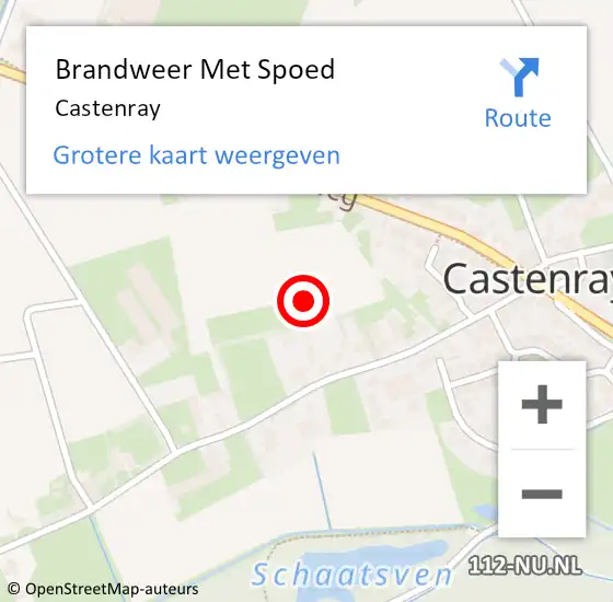 Locatie op kaart van de 112 melding: Brandweer Met Spoed Naar Castenray op 22 september 2019 21:02