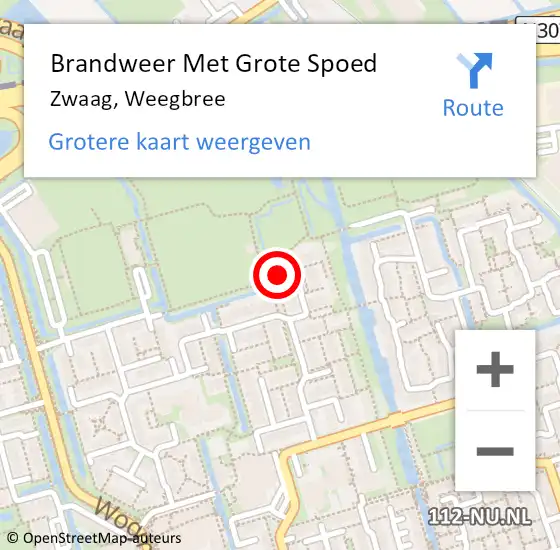 Locatie op kaart van de 112 melding: Brandweer Met Grote Spoed Naar Zwaag, Weegbree op 22 september 2019 21:18