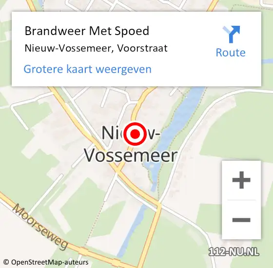 Locatie op kaart van de 112 melding: Brandweer Met Spoed Naar Nieuw-Vossemeer, Voorstraat op 22 september 2019 23:55