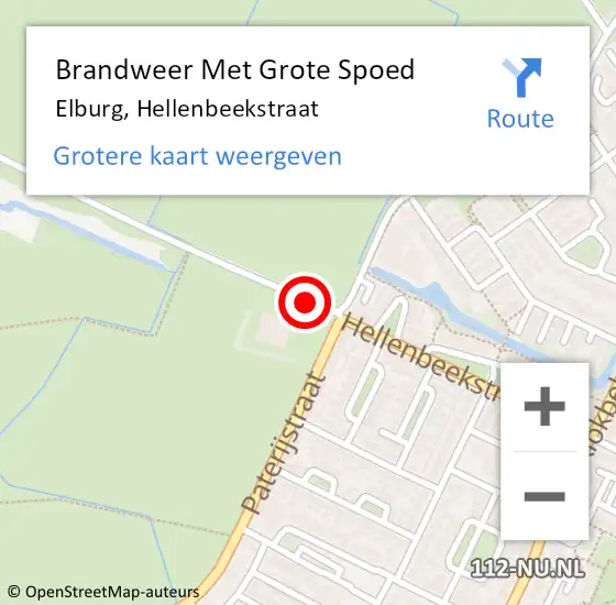 Locatie op kaart van de 112 melding: Brandweer Met Grote Spoed Naar Elburg, Hellenbeekstraat op 23 september 2019 00:30