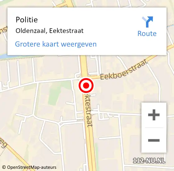 Locatie op kaart van de 112 melding: Politie Oldenzaal, Eektestraat op 23 september 2019 02:54