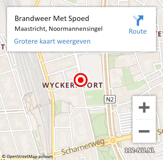 Locatie op kaart van de 112 melding: Brandweer Met Spoed Naar Maastricht, Noormannensingel op 23 september 2019 04:43