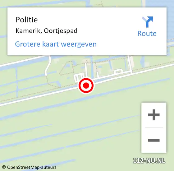 Locatie op kaart van de 112 melding: Politie Kamerik, Oortjespad op 23 september 2019 08:06