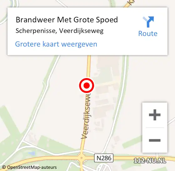 Locatie op kaart van de 112 melding: Brandweer Met Grote Spoed Naar Scherpenisse, Veerdijkseweg op 23 september 2019 08:11