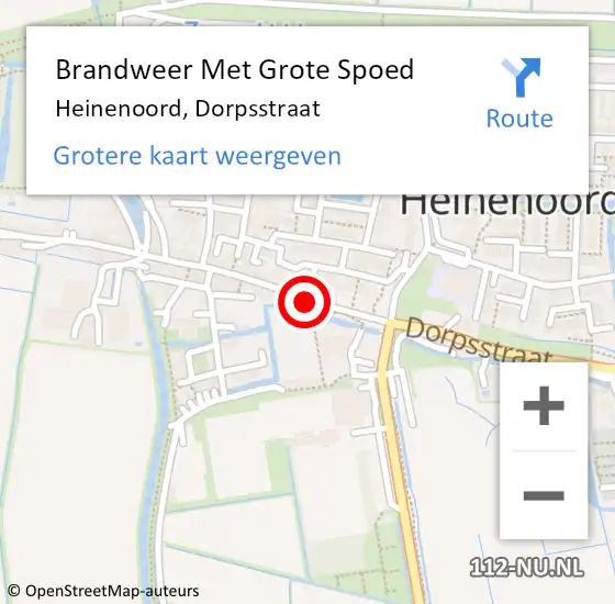 Locatie op kaart van de 112 melding: Brandweer Met Grote Spoed Naar Heinenoord, Dorpsstraat op 23 september 2019 08:35