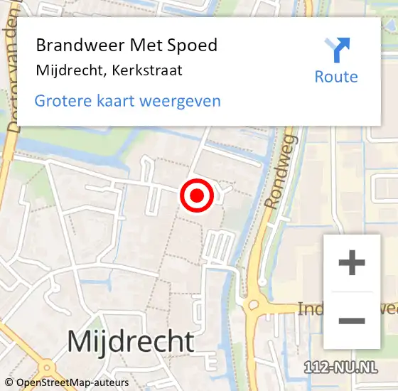 Locatie op kaart van de 112 melding: Brandweer Met Spoed Naar Mijdrecht, Kerkstraat op 23 september 2019 09:53