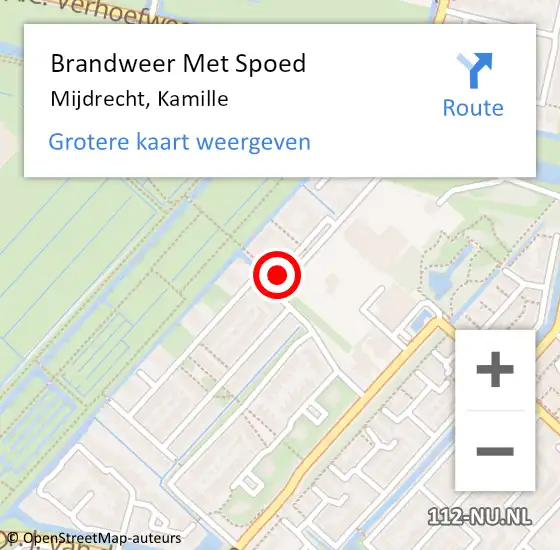 Locatie op kaart van de 112 melding: Brandweer Met Spoed Naar Mijdrecht, Kamille op 23 september 2019 10:19