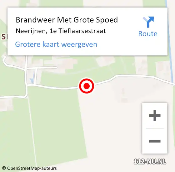 Locatie op kaart van de 112 melding: Brandweer Met Grote Spoed Naar Neerijnen, 1e Tieflaarsestraat op 23 september 2019 11:03