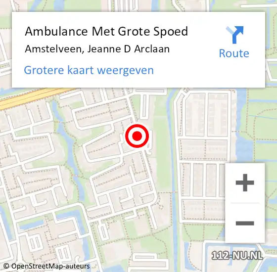 Locatie op kaart van de 112 melding: Ambulance Met Grote Spoed Naar Amstelveen, Arclaan op 23 september 2019 15:23