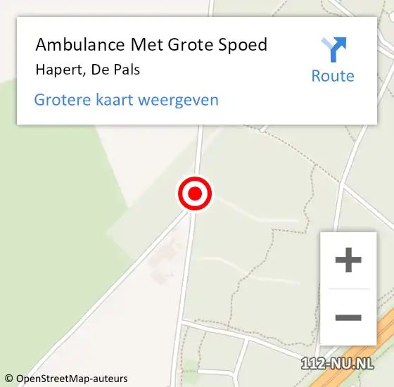 Locatie op kaart van de 112 melding: Ambulance Met Grote Spoed Naar Hapert, De Pals op 23 september 2019 15:43