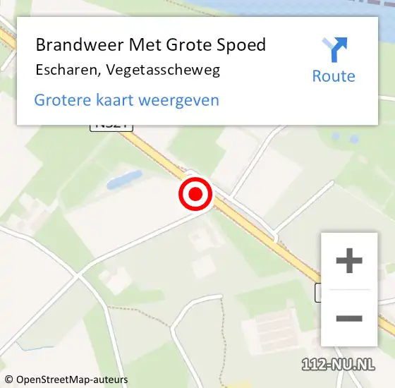 Locatie op kaart van de 112 melding: Brandweer Met Grote Spoed Naar Escharen, Vegetasscheweg op 23 september 2019 16:08