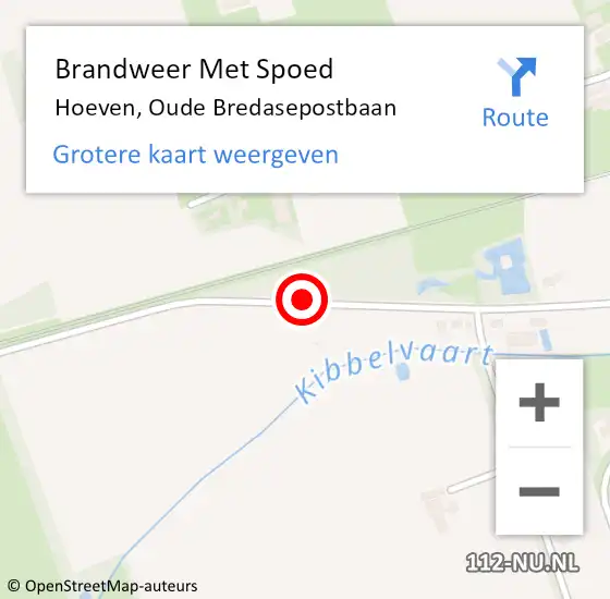 Locatie op kaart van de 112 melding: Brandweer Met Spoed Naar Hoeven, Oude Bredasepostbaan op 23 september 2019 16:34