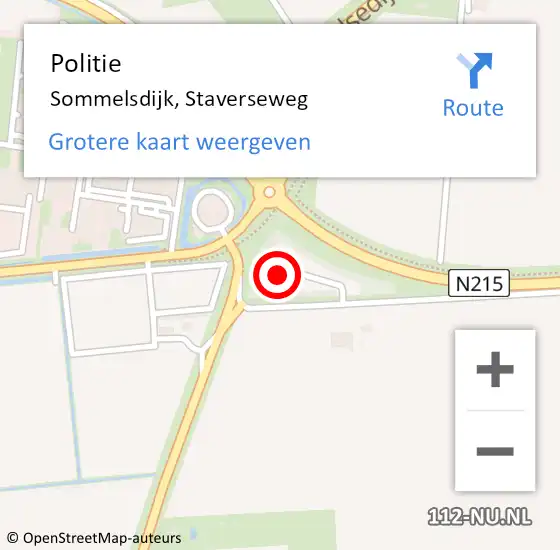 Locatie op kaart van de 112 melding: Politie Sommelsdijk, Staverseweg op 23 september 2019 16:50