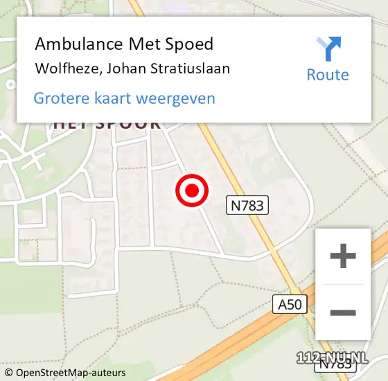 Locatie op kaart van de 112 melding: Ambulance Met Spoed Naar Wolfheze, Johan Stratiuslaan op 23 september 2019 16:52