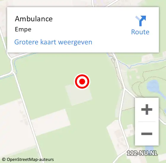 Locatie op kaart van de 112 melding: Ambulance Empe op 23 september 2019 19:10