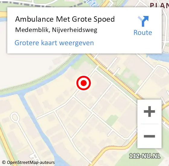 Locatie op kaart van de 112 melding: Ambulance Met Grote Spoed Naar Medemblik, Nijverheidsweg op 23 september 2019 19:31