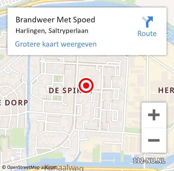 Locatie op kaart van de 112 melding: Brandweer Met Spoed Naar Harlingen, Saltryperlaan op 23 september 2019 19:35