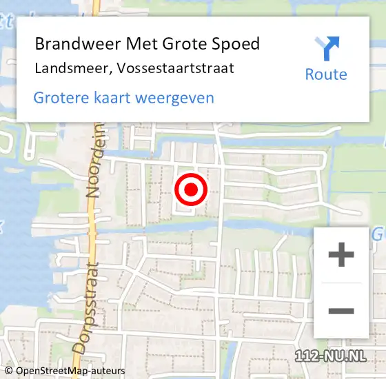 Locatie op kaart van de 112 melding: Brandweer Met Grote Spoed Naar Landsmeer, Vossestaartstraat op 23 september 2019 20:28