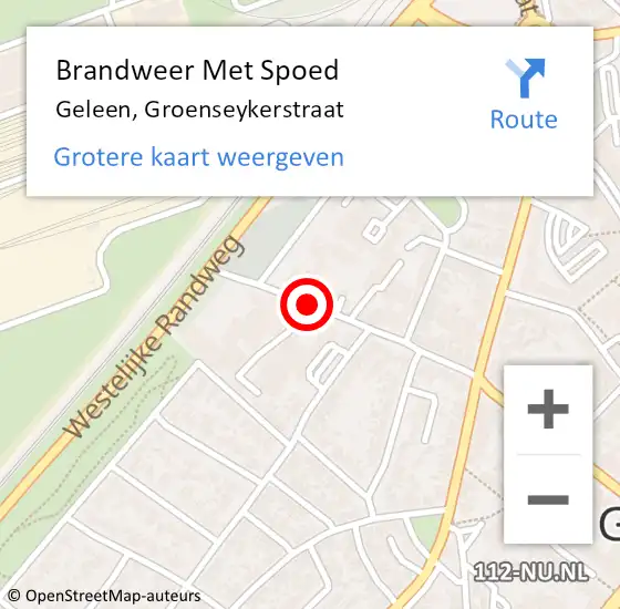 Locatie op kaart van de 112 melding: Brandweer Met Spoed Naar Geleen, Groenseykerstraat op 23 september 2019 21:03