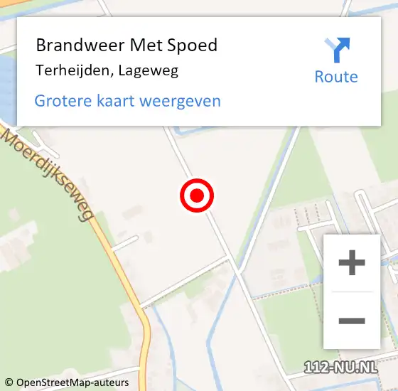 Locatie op kaart van de 112 melding: Brandweer Met Spoed Naar Terheijden, Lageweg op 23 september 2019 21:18