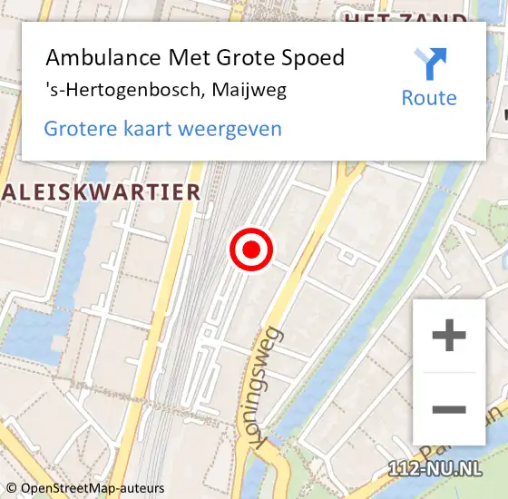 Locatie op kaart van de 112 melding: Ambulance Met Grote Spoed Naar 's-Hertogenbosch, Maijweg op 23 september 2019 23:20