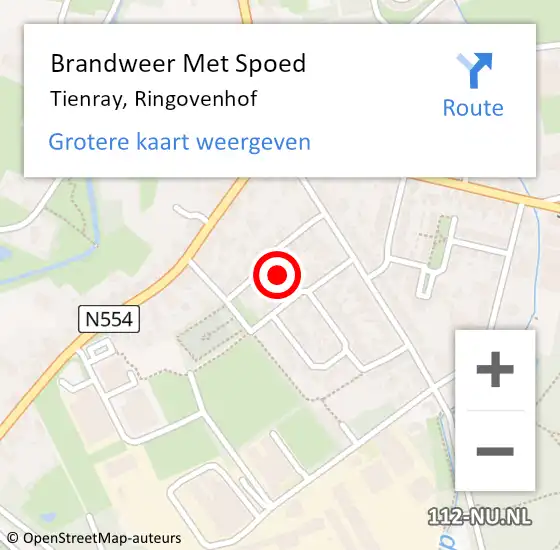 Locatie op kaart van de 112 melding: Brandweer Met Spoed Naar Tienray, Ringovenhof op 24 september 2019 00:32