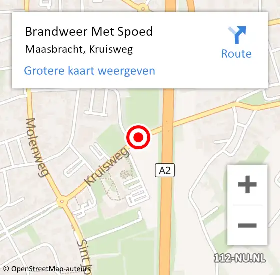 Locatie op kaart van de 112 melding: Brandweer Met Spoed Naar Maasbracht, Kruisweg op 24 september 2019 02:22