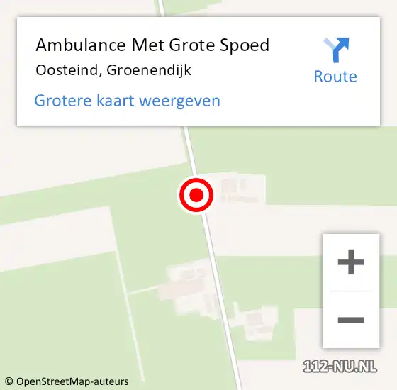 Locatie op kaart van de 112 melding: Ambulance Met Grote Spoed Naar Oosteind, Groenendijk op 24 september 2019 02:50