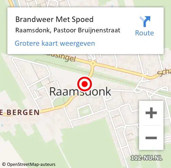 Locatie op kaart van de 112 melding: Brandweer Met Spoed Naar Raamsdonk, Pastoor Bruijnenstraat op 24 september 2019 07:31