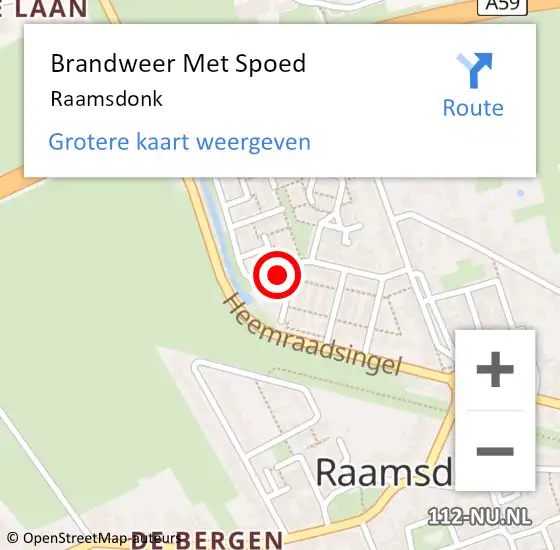 Locatie op kaart van de 112 melding: Brandweer Met Spoed Naar Raamsdonk op 24 september 2019 07:34